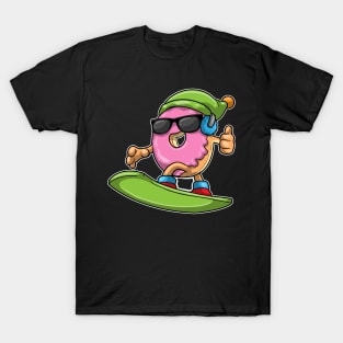 Donut at Snowboarding with a Snowboard & Bobble T-Shirt